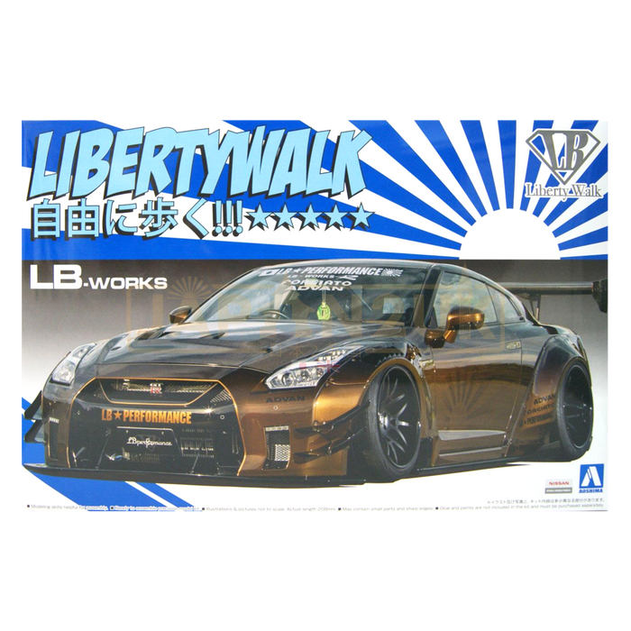 Aoshima - LB Works Nissan R35 GT-R type 2 Ver.1 1/24 - Model Kit - Japan2UK