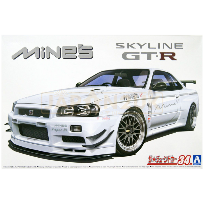 Aoshima - Mine's BNR34 Skyline GT-R '02 1/24 - Model Kit - Japan2UK