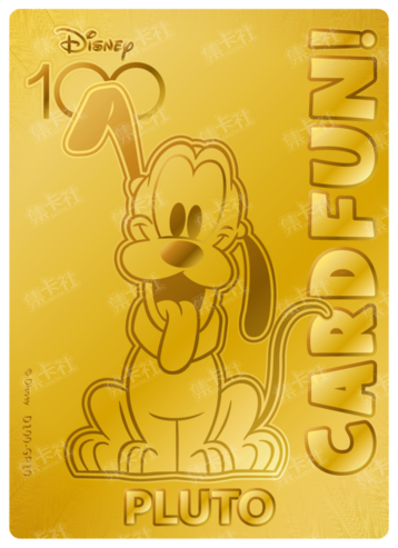 Cardfun Joyful Pluto Gold 1/100 Stamped Lithography Disney 100 D100-GP10