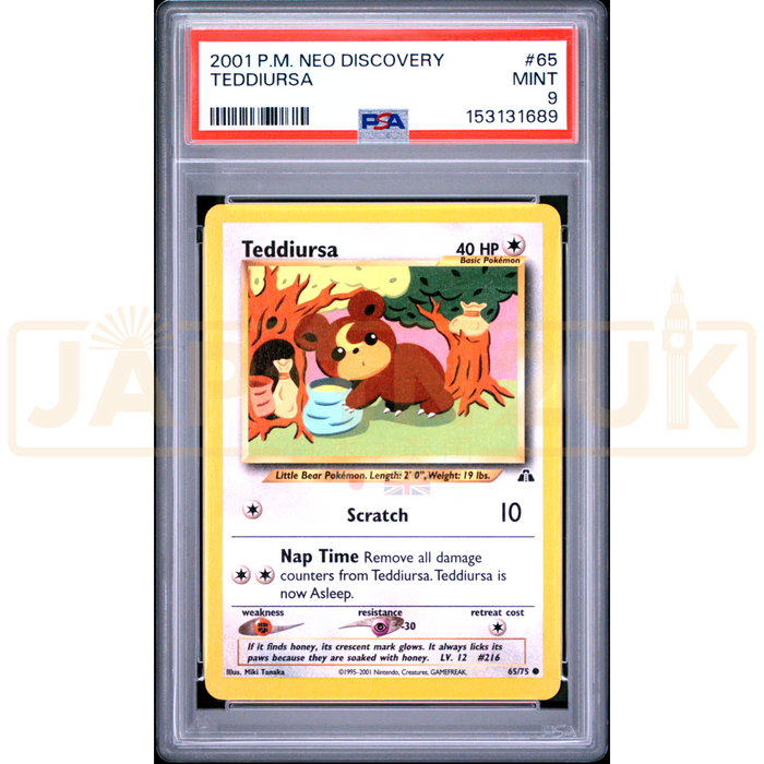 Pokemon Teddiursa Neo Discovery 65/75 English Graded Card PSA 9 #153131689
