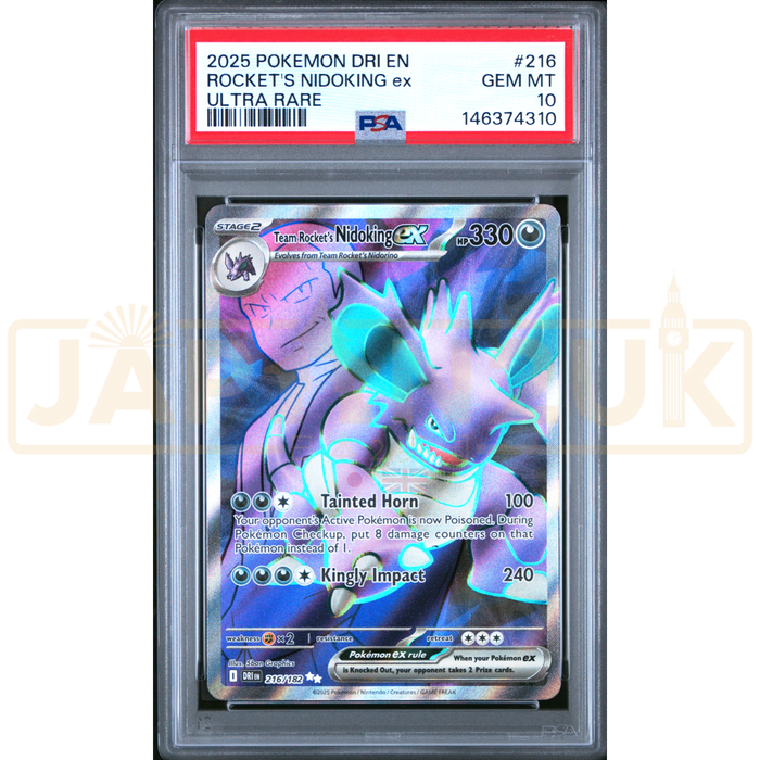 Pokemon Team Rocket's Nidoking ex Destined Rivals DRI EN 216/182 English Graded Card PSA 10 #146374310
