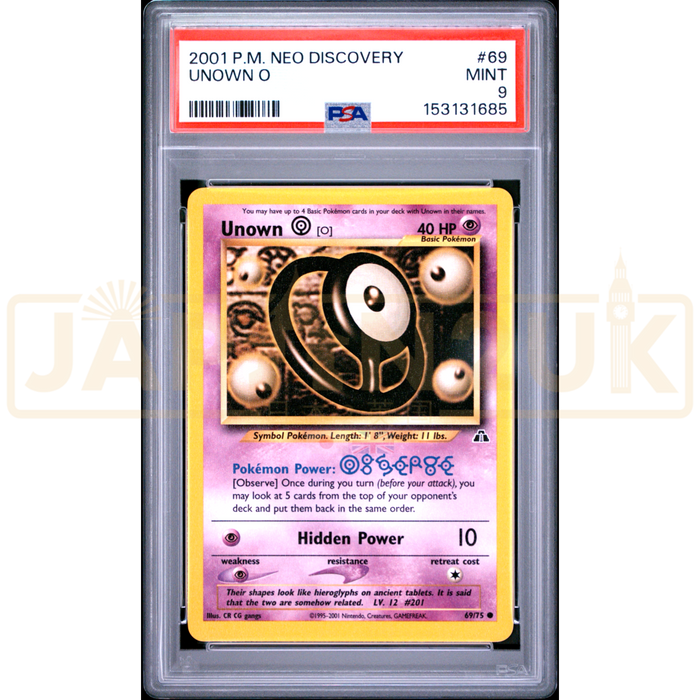 Pokemon Unown [O] Neo Discovery 69/75 English Graded Card PSA 9 #153131685