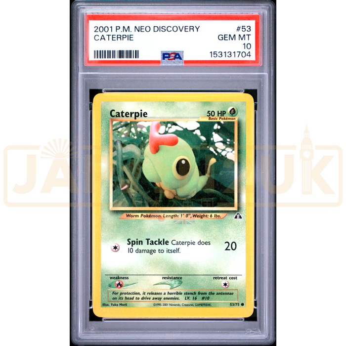 Pokemon Caterpie Neo Discovery 53/75 English Graded Card PSA 10 #153131704