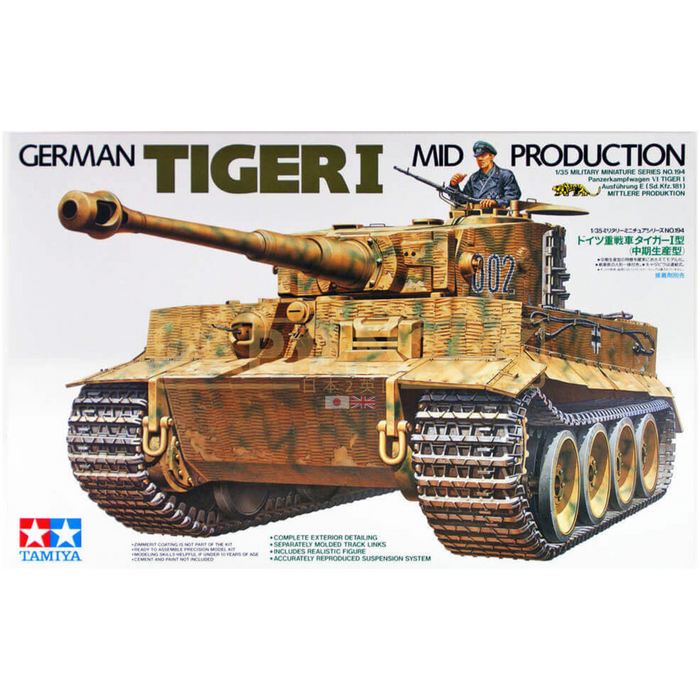 Tamiya Military - German Tiger I Mid Production - 1/35 - Model Kit