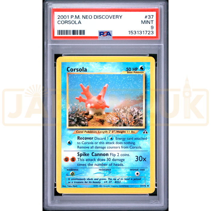 Pokemon Corsola Neo Discovery 37/75 English Graded Card PSA 8 #153131723