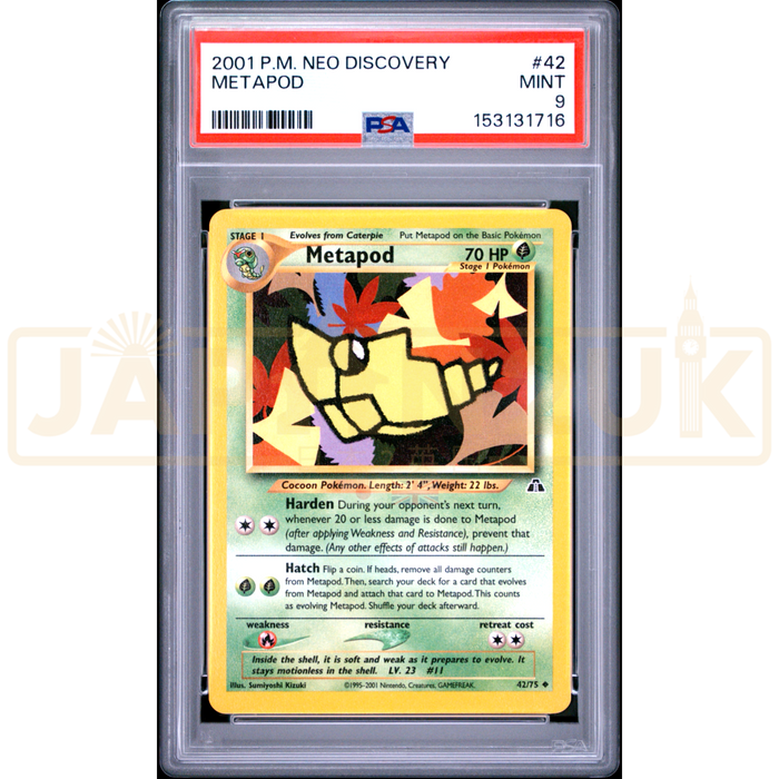 Pokemon Metapod Neo Discovery 42/75 English Graded Card PSA 9 #153131716