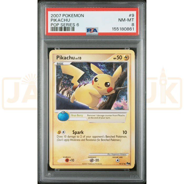 Pokemon Pikachu Non Holo Pop Series 6 09/17 English Graded Card PSA 8 #155180861