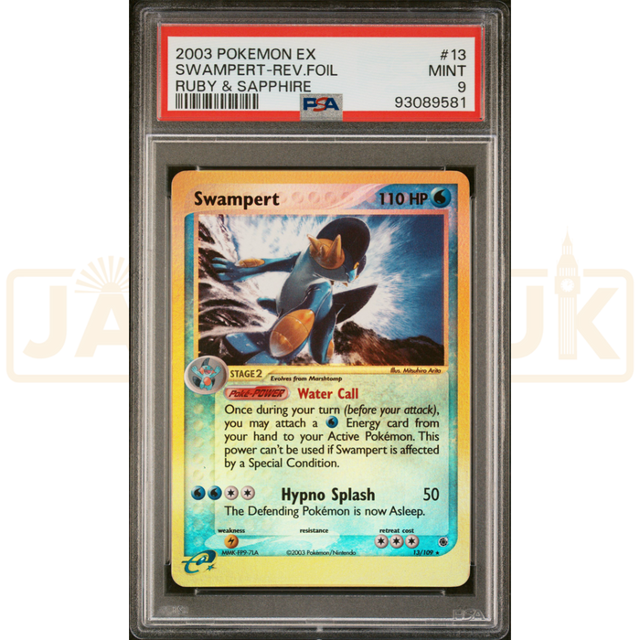 Pokemon Swampert ex Reverse Holo Ruby & Sapphire 13/109 English Graded Card PSA 9 #93089581