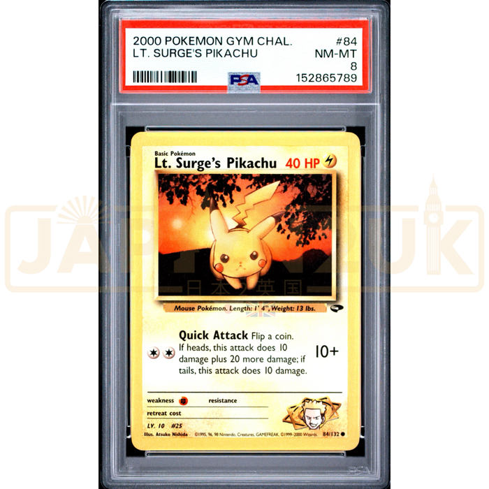 Pokemon Lt. Surge's Pikachu Gym Challenge 84/132 English Graded Card PSA 8 #152865789