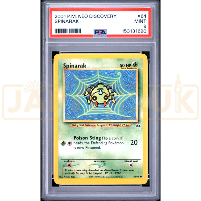 Pokemon Spinarak Neo Discovery 64/75 English Graded Card PSA 9 #153131690