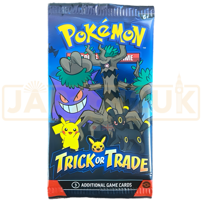 Pokmon Trick Or Trade BOOster Pack 2024 - 3-Card Halloween Pack Sealed (Gengar, Pikachu) Promo Pokemon Cards For Kids Pokmon Trick Or Trade BOOster Pack 2024 - 3-Card Halloween Pack Sealed (Gengar, Pikachu) Promo Pokemon Cards For Kids
