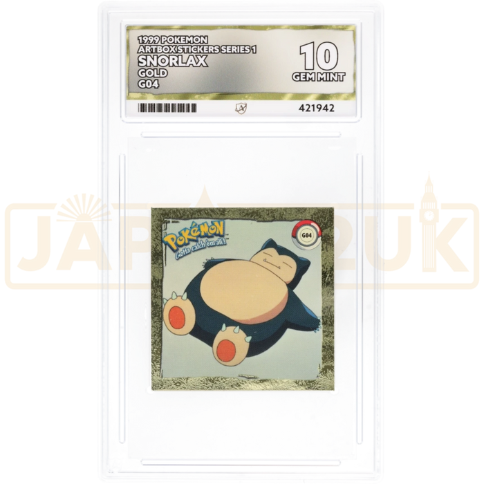 Pokemon Snorlax Gold Holo Artbox Series 1 Stickers G04 English Graded Sticker ACE 10 #421942