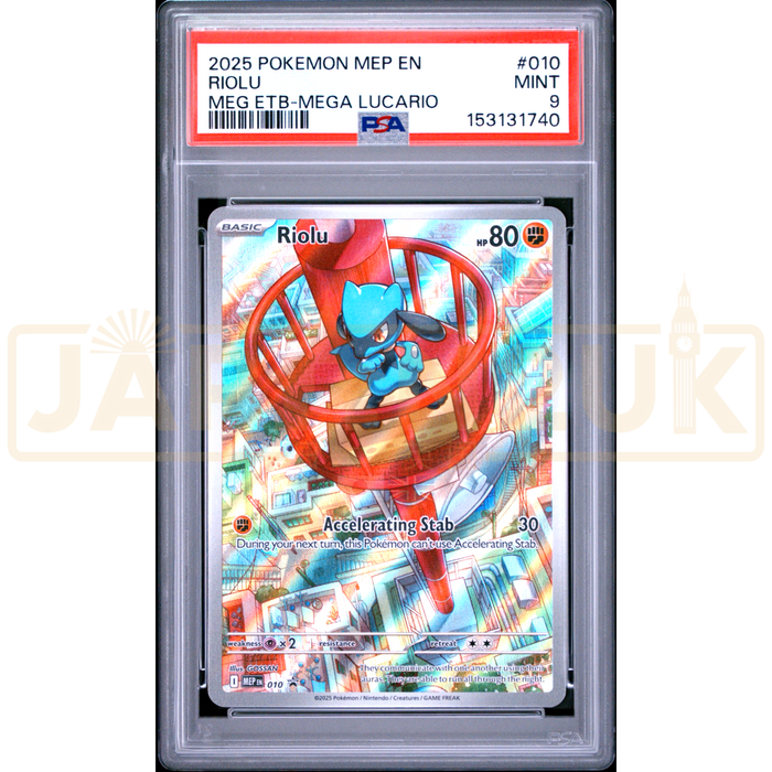 Pokemon Riolu Holo Mega Evolution Elite Trainer Box Promo MEP EN 010 English Graded Card PSA 9 #153131740
