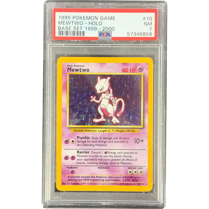 Pokemon Mewtwo Holo Base Set 1999-2000 10/102 English Graded Card PSA 7 #57346859