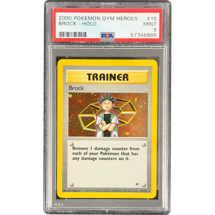 Pokemon Brock Holo Gym Heroes 15/132 English Graded Card PSA 9 #57346866