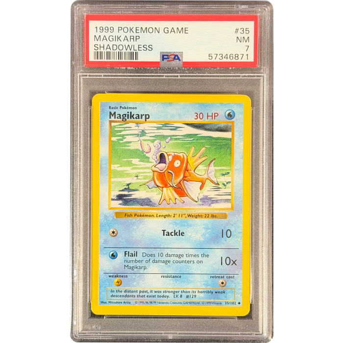 Pokemon Magikarp Non Holo Shadowless Base Set 35/102 English Graded Card PSA 7 #57346871