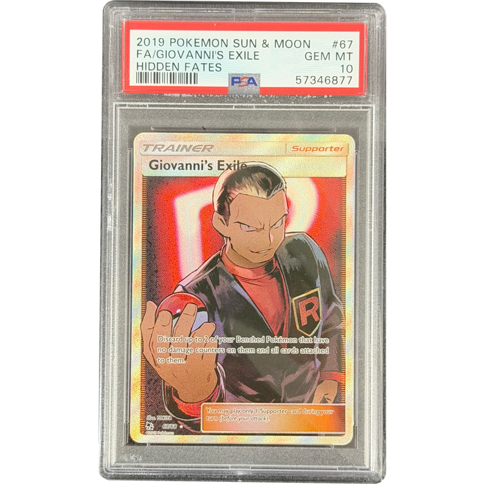 Pokemon Giovanni's Exile Full Art Hidden Fates 67/68 English Graded Card PSA 10 #57346877