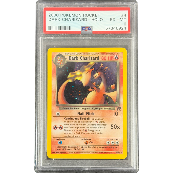 Pokemon Dark Charizard Holo Team Rocket 4/82 English Graded Card PSA 6 #57346924
