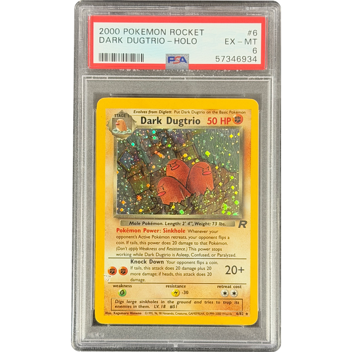 Pokemon Dark Dugtrio Holo Team Rocket 6/82 English Graded Card PSA 6 #57346934