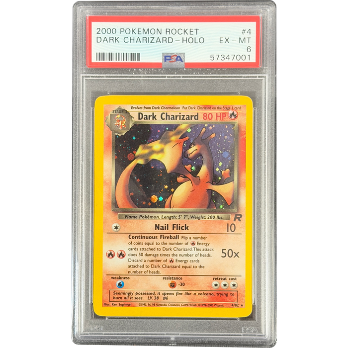 Pokemon Dark Charizard Holo Team Rocket 4/82 English Graded Card PSA 6 #57347001