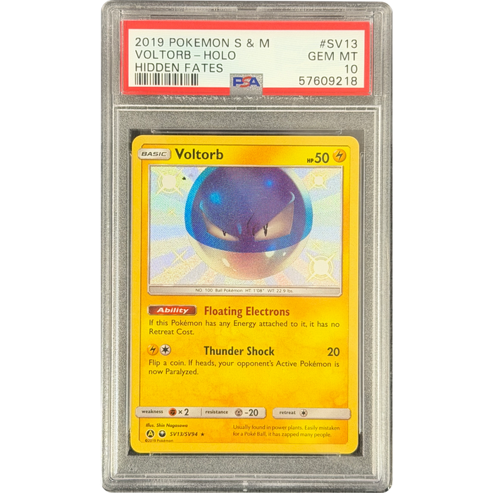 Pokemon Voltorb Holo Hidden Fates SV13/SV94 English Graded Card PSA 10 #57609218