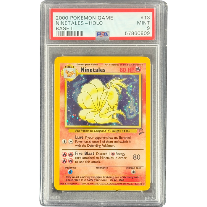Pokemon Ninetales Holo Base Set 2 13/130 English Graded Card PSA 9 #57860909