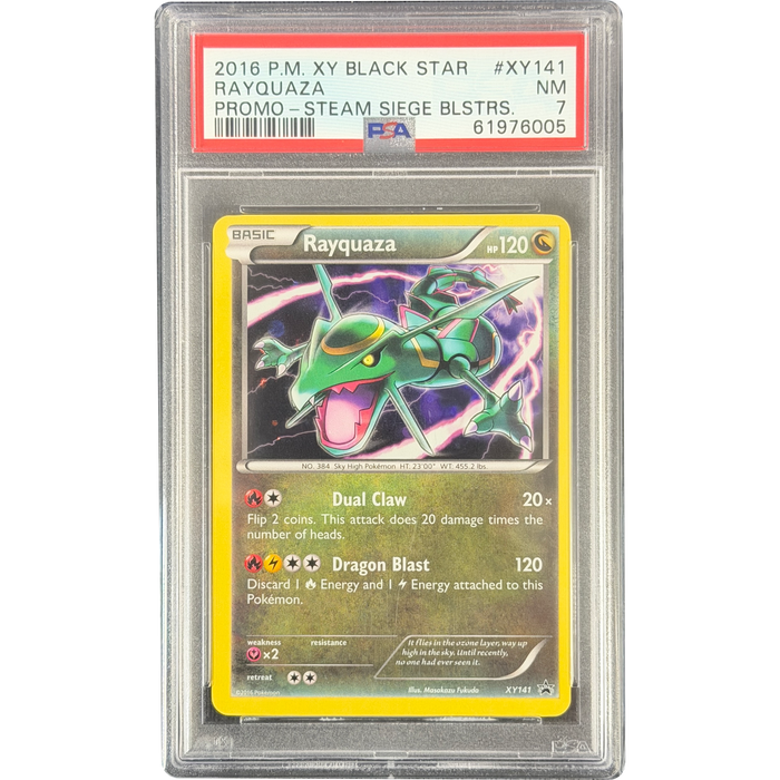 Pokemon Rayquaza Holo Steam Siege Blister XY141 Promo English Graded Card PSA 7 #61976005
