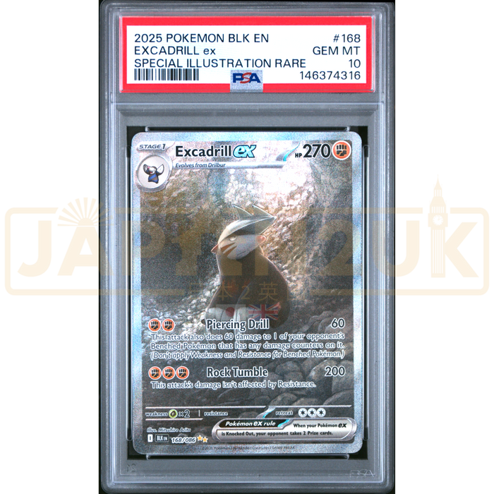 pokemon excadrill card Pokemon Excadrill ex Black Bolt BLK EN 168/086 English Graded Card PSA —  Japan2UK