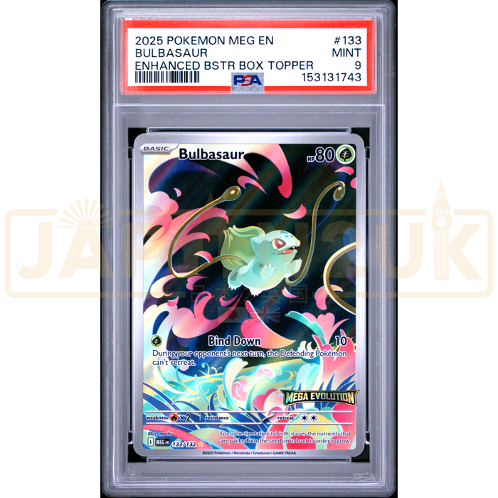 Pokemon Bulbasaur Holo Mega Evolutions Box Topper English MEG EN 133/132 English Graded Card PSA 9 #153131743