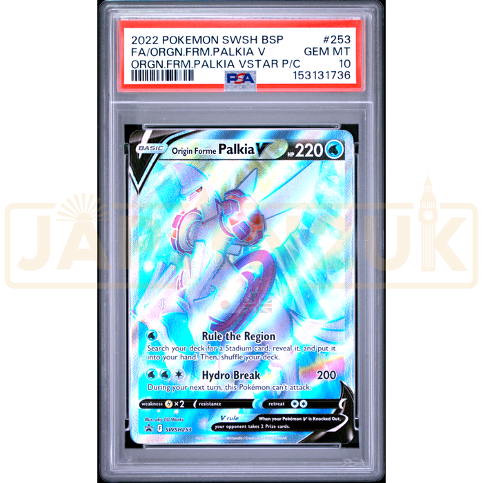 Pokemon Origin Forme Palkia V Holo Promo SWSH253 English Graded Card PSA 10 #153131736