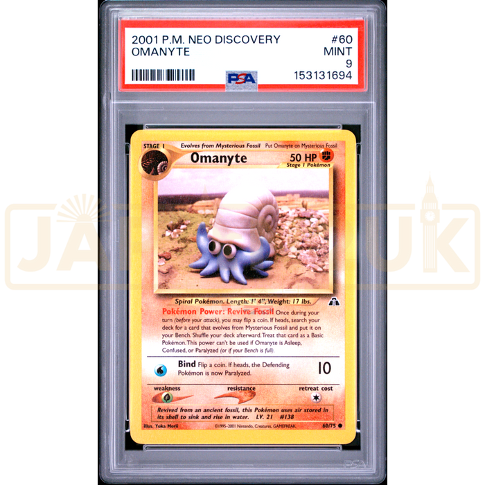 Pokemon Omanyte Neo Discovery 60/75 English Graded Card PSA 9 #153131694