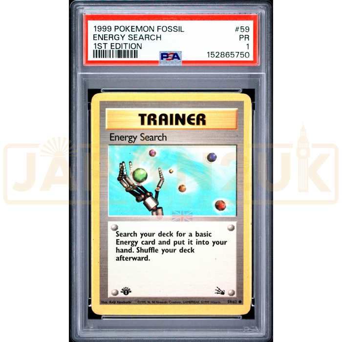 Pokemon Energy Search Fossil 1st Edition 59/62 English Graded Card PSA 1 #152865750