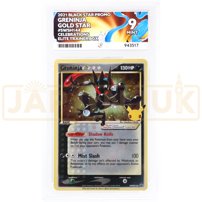 Pokemon Greninja Gold Star Celebrations Elite Trainer Box Promo SWSH144 English Graded Card ACE 9 #943517