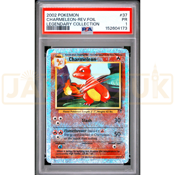 Pokemon Charmeleon Reverse Holo Legendary Collection 37/110 English Graded Card PSA 1 #152604173