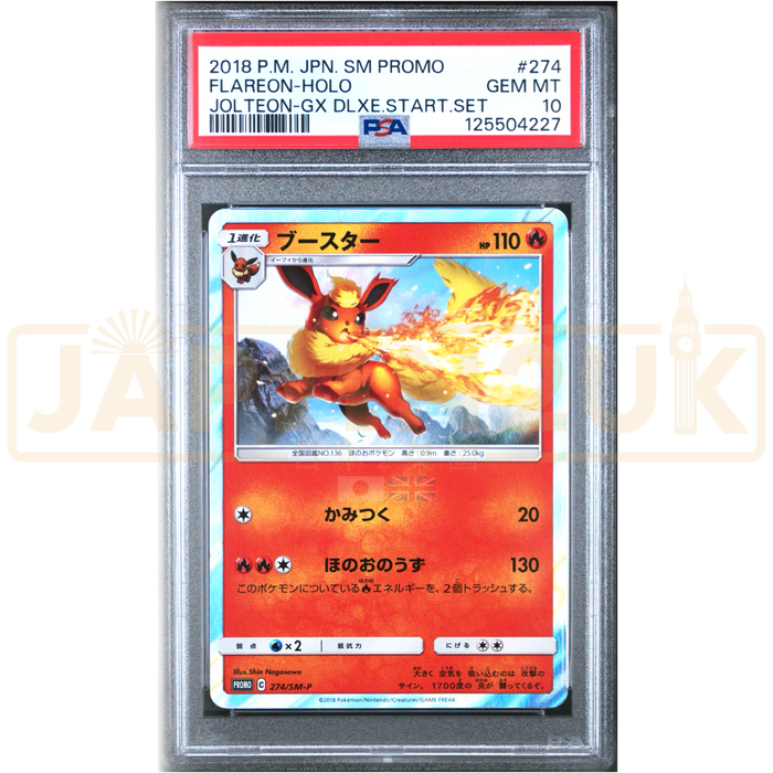 Pokemon Flareon Holo Jolteon-GX Deluxe Starter Set Lightning Promo 274/SM-P Japanese Graded Card PSA 10 #125504227