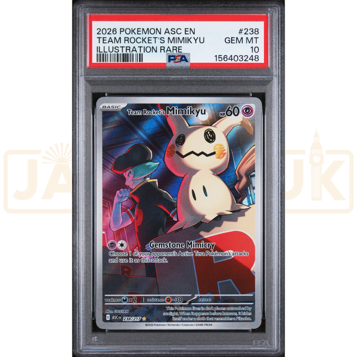 Pokemon Team Rockets Mimikyu Ascended Heroes ASC 238/217 Graded Card PSA 10 #156403248