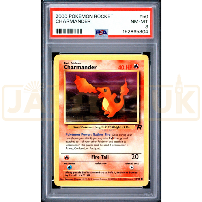 Pokemon Charmander Team Rocket 50/82 English Graded Card PSA 8 #152865804