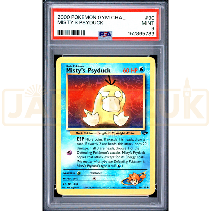 Pokemon Misty's Psyduck Gym Challenge 90/132 English Graded Card PSA 9 #152865783