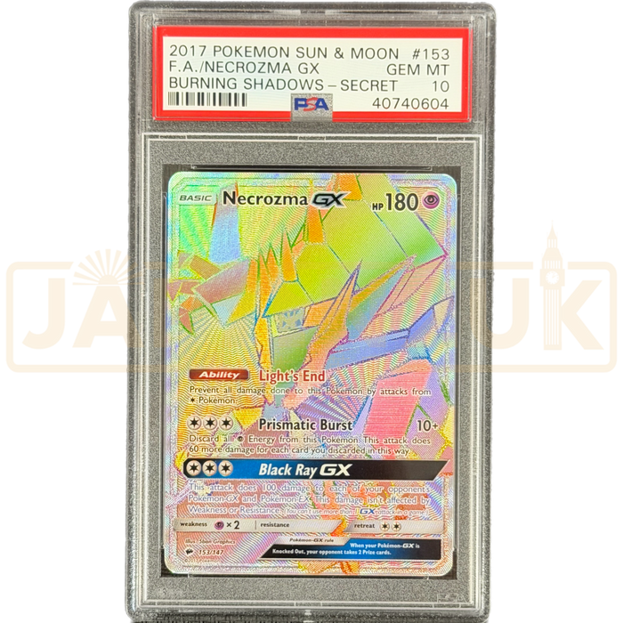 Pokemon Necrozma GX Burning Shadows 153/147 English Graded Card PSA 10 #40740604