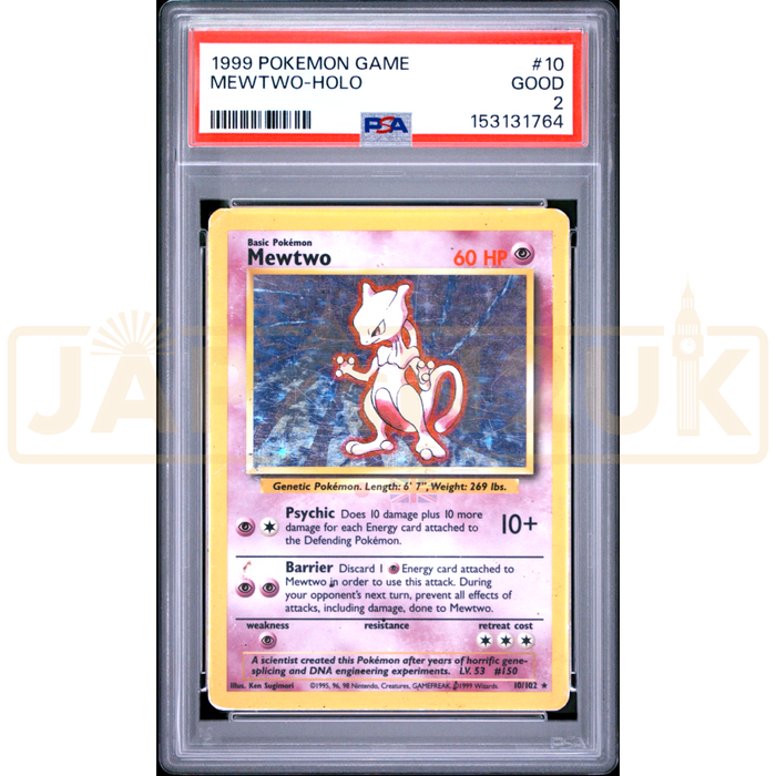 Pokemon Mewtwo Holo Base Set 10/102 English Graded Card PSA 2 #153131764