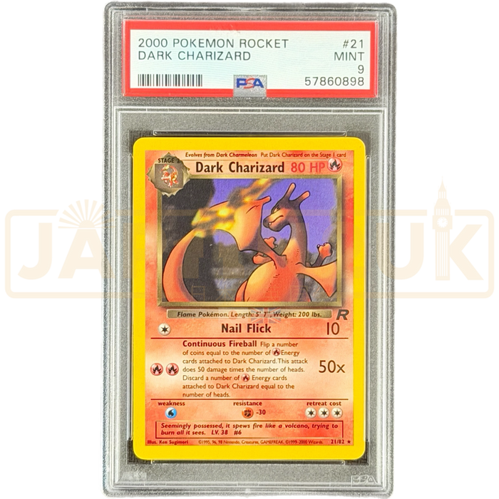 Pokemon Dark Charizard Non Holo Team Rocket 21/82 English Graded Card PSA 9 #57860898