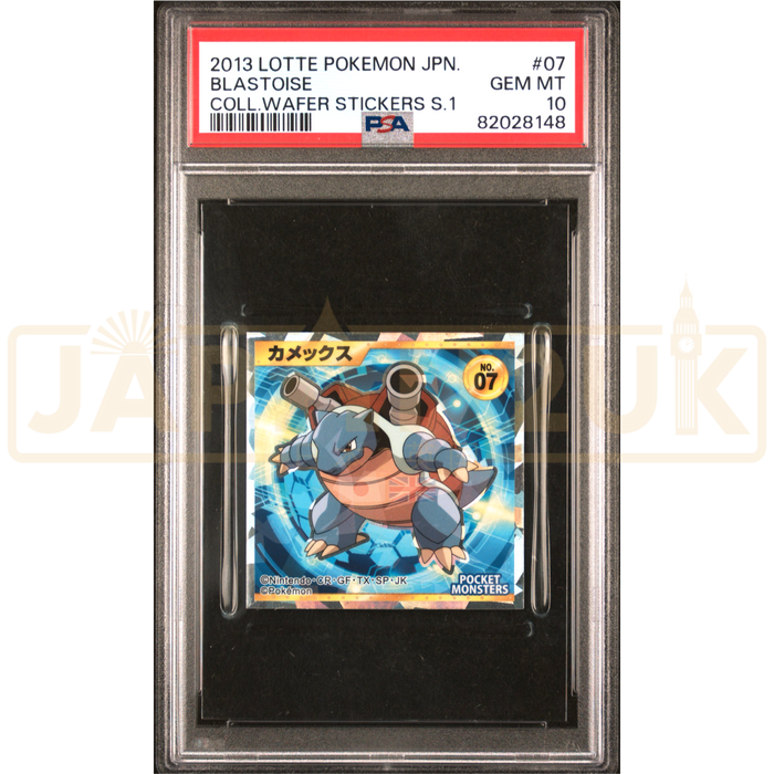 Pokemon Blastoise Lotte Pokemon Collector Wafer Stickers Series 1 No. 7 Japanese Graded Card PSA 10 #82028148
