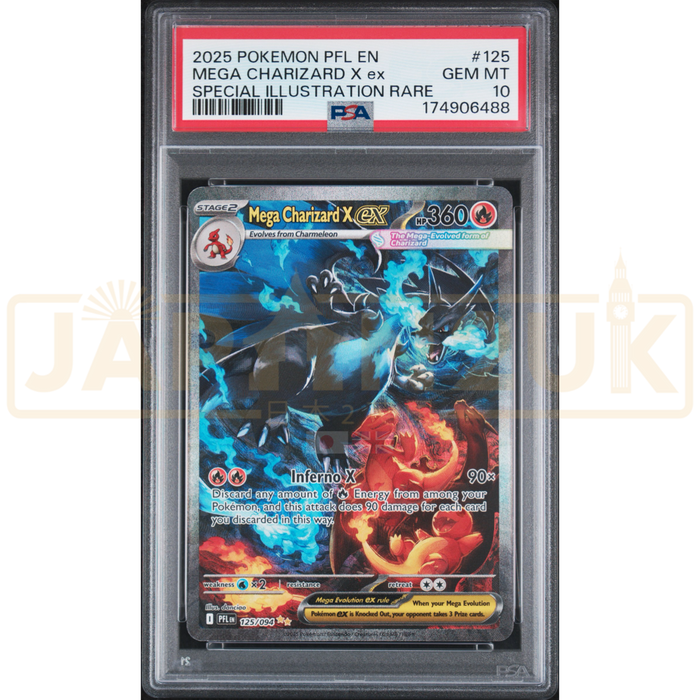 Pokemon Mega Charizard X ex SIR Phantasmal Flames PFL EN 125/094 English Graded Card PSA 10 #174906488