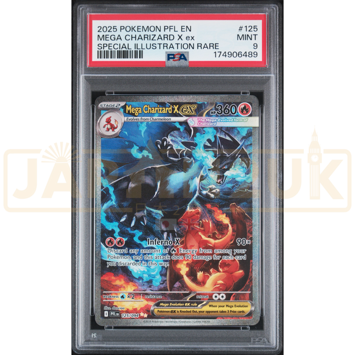 Pokemon Mega Charizard X ex SIR Phantasmal Flames PFL EN 125/094 English Graded Card PSA 9 #174906489