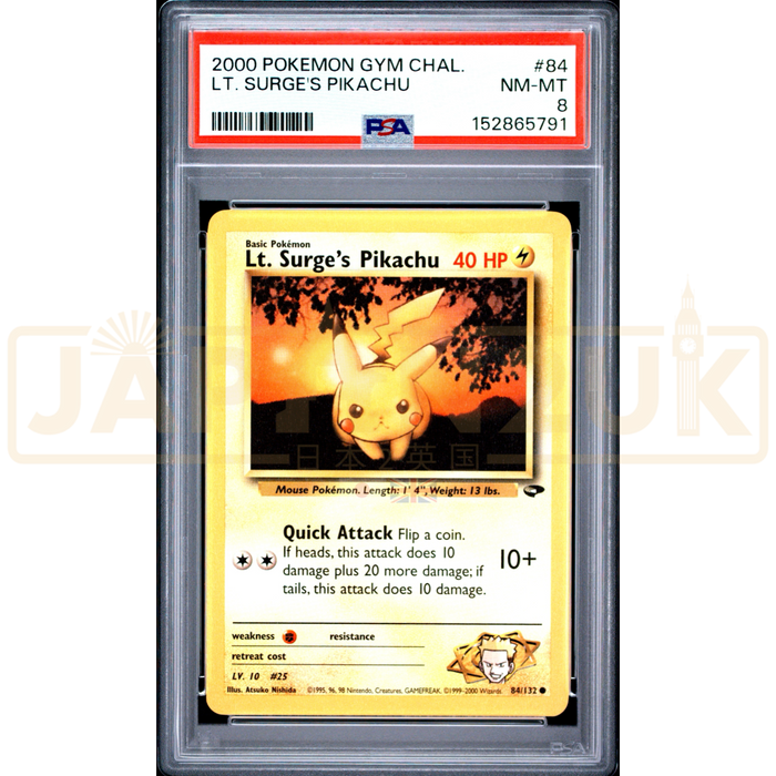 Pokemon Lt. Surge's Pikachu Gym Challenge 84/132 English Graded Card PSA 8 #152865791