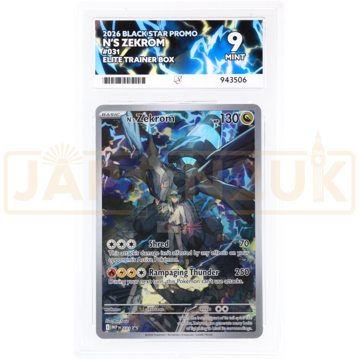 Pokemon N's Zekrom Mega Evolution Elite Trainer Box Promo MEP EN 031 English Graded Card ACE 9 #943506