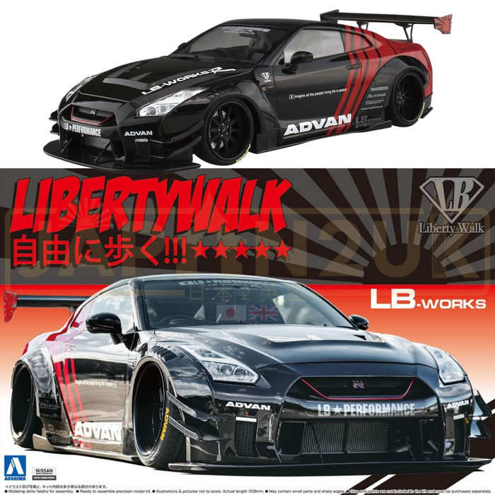 Aoshima Liberty Walk Works R35 GT-R type 2 Ver.2 05592 1/24 Scale Model Kit
