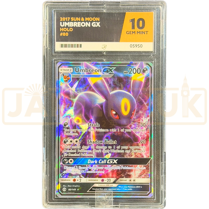 Pokemon Umbreon GX Sun & Moon 80/149 English Graded Card ACE 10 #05950