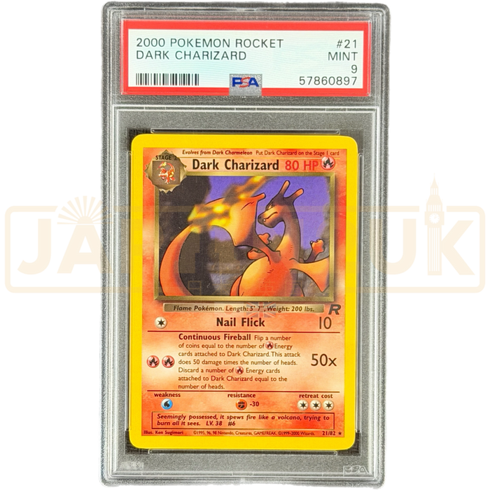Pokemon Dark Charizard Non Holo Team Rocket 21/82 English Graded Card PSA 9 #57860897