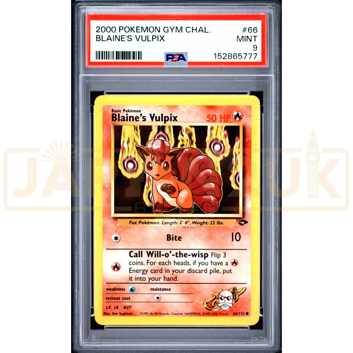 Pokemon Blaine's Vulpix Gym Challenge 66/132 English Graded Card PSA 9 #152865777